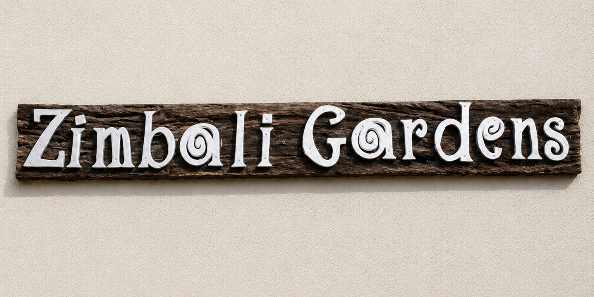 Zimbali Gardens entrance signage
